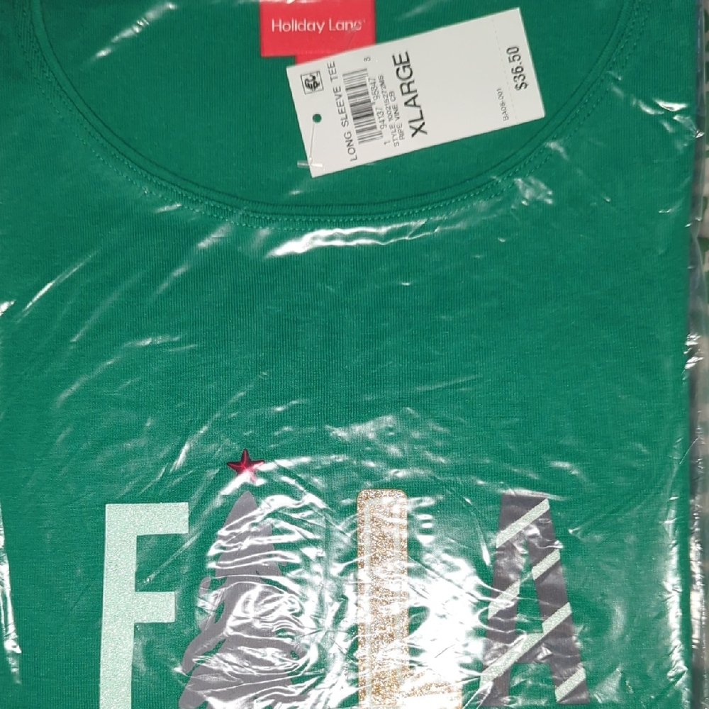 Holiday Lane Women’s Green Long Sleeve Pajama Top - X-Large